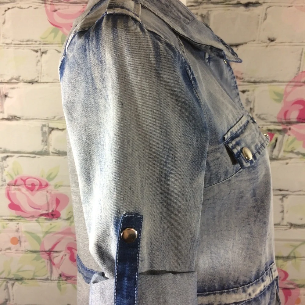 Shasa Acid Wash Denim Jacket Size Medium Lagenlook - Picture 4 of 8